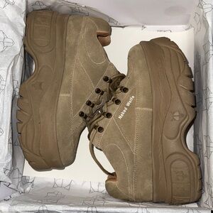 Naked Wolfe Taupe Suede Sporty Sneakers